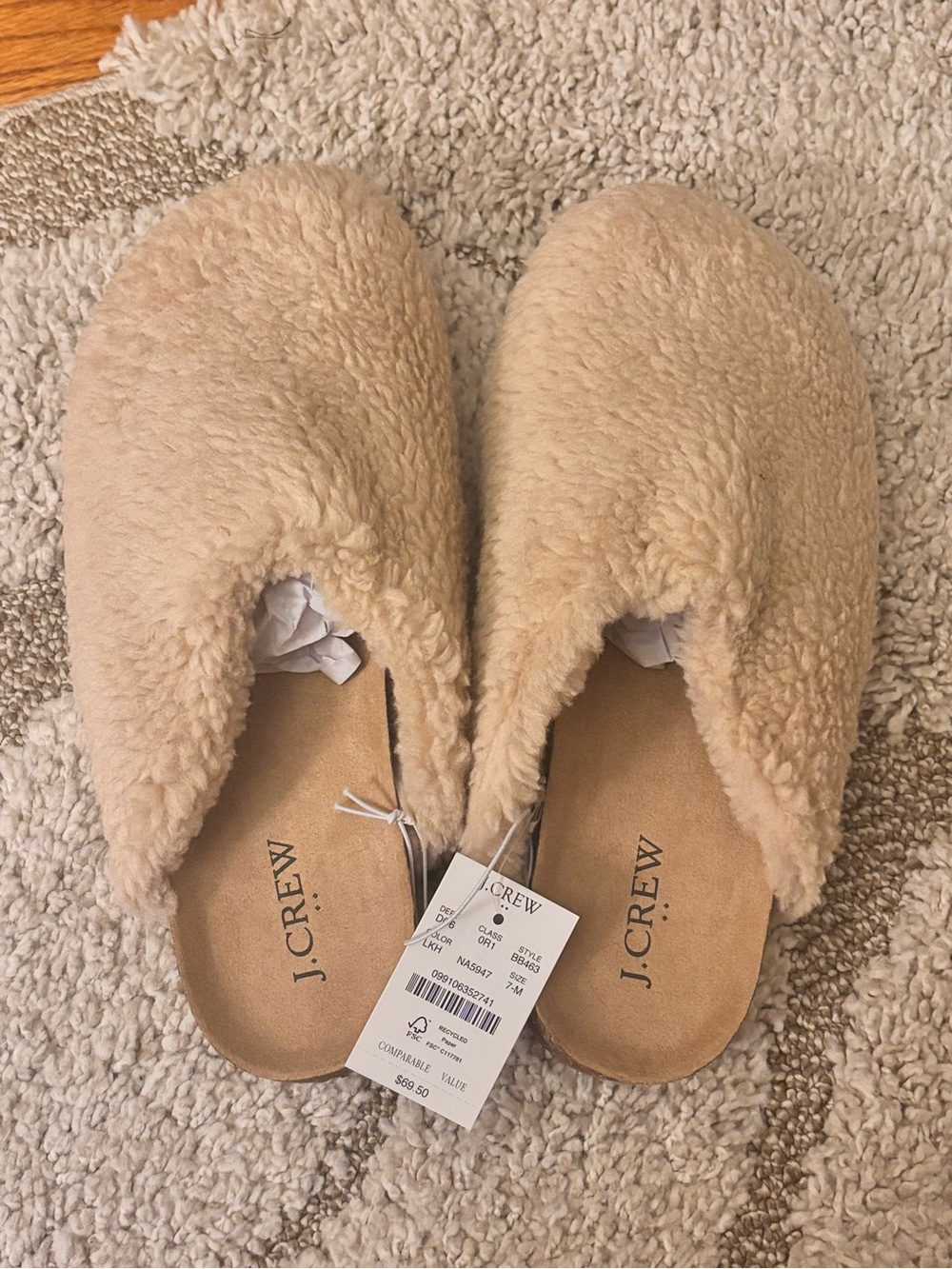 J. Crew Women's Faux Shearling Clog Slippers